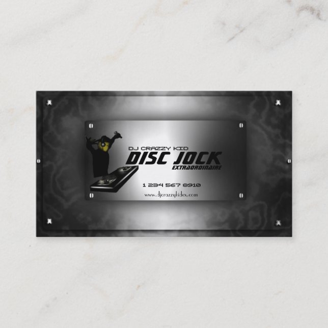 Disc Jock DJ Business Card Template (Front)