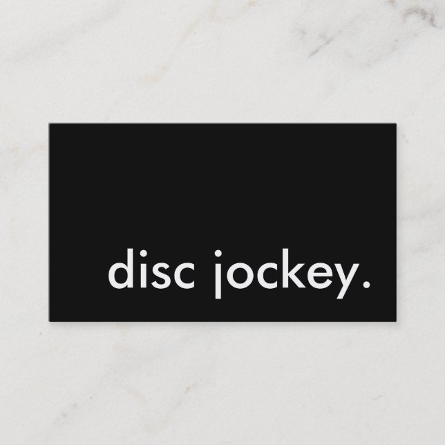 disc jockey. business card (Front)