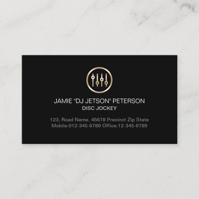 Disc Jockey Deejay DJ Music Sound Mixer Business Card (Front)