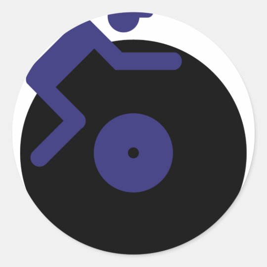 disc jockey dj music clubbing classic round sticker