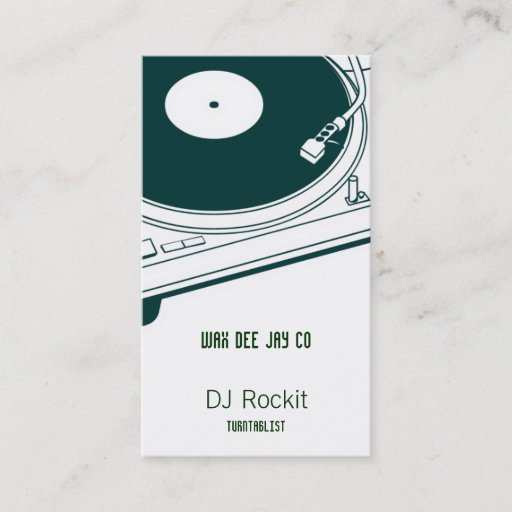 Customizable Disc Jockey Turntable Business Cards