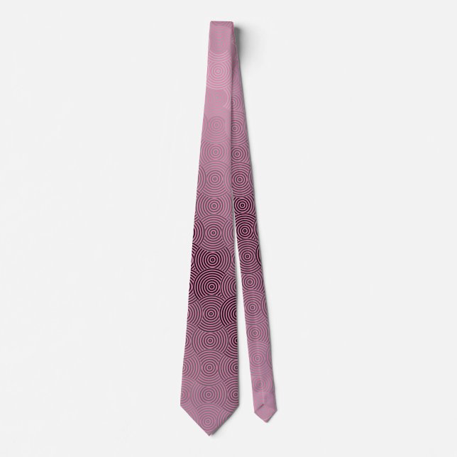 Disc Pattern 02.Grey Pink BG Neck Tie (Front)