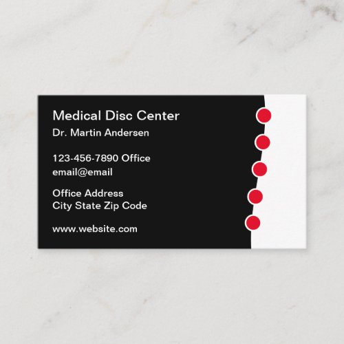 Disc Spine Medical Business Cards