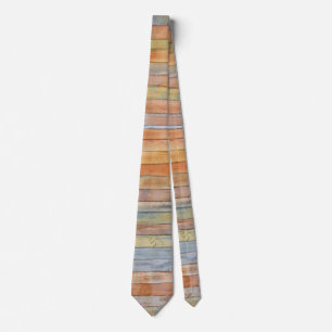 Discarded Stack Of Desk Boards Watercolor Neck Tie