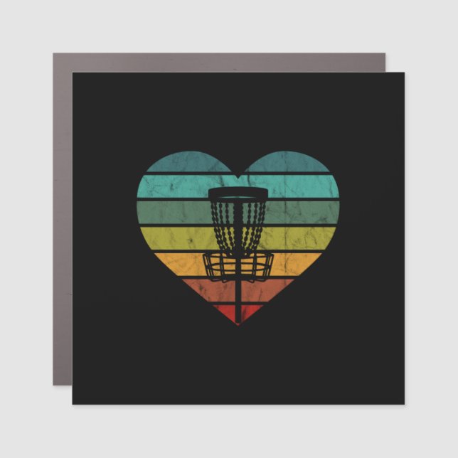 DiscGolf - Retro Vintage Target Basket Car Magnet (Front)