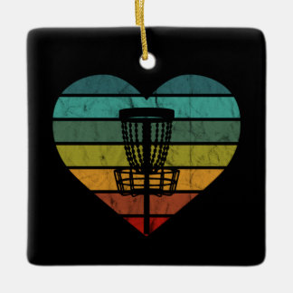 DiscGolf - Retro Vintage Target Basket Ceramic Orn Ornament