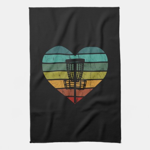 DiscGolf _ Retro Vintage Target Basket Kitchen Towel