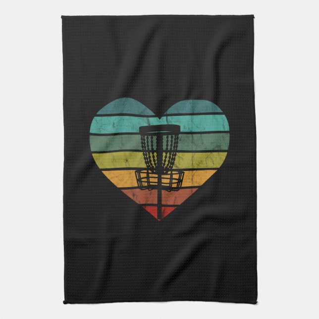 DiscGolf - Retro Vintage Target Basket Kitchen Towel (Vertical)