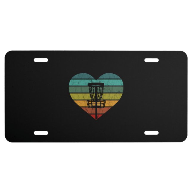 DiscGolf - Retro Vintage Target Basket License Plate (Front)