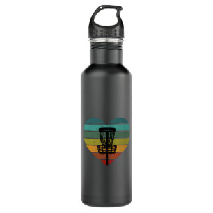 DiscGolf - Retro Vintage Target Basket Stainless Steel Water Bottle