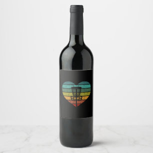 DiscGolf - Retro Vintage Target Basket Wine Label