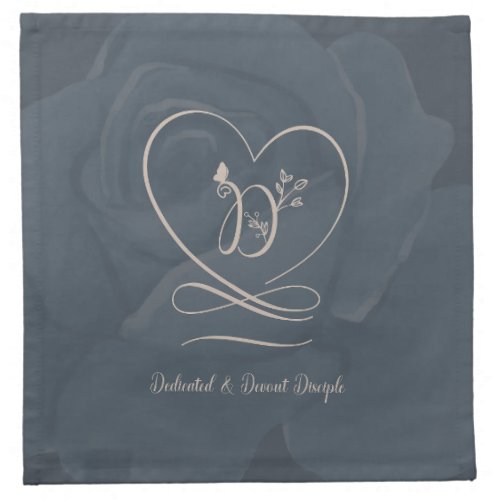 Disciple hale navygreige Love Letter Design Cloth Napkin
