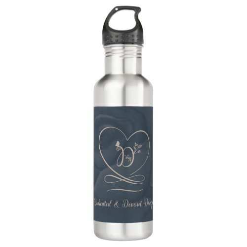 Disciple hale navygreige Love Letter Design Stainless Steel Water Bottle
