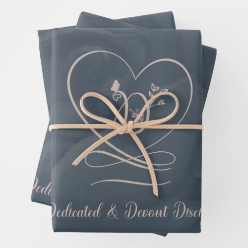 Disciple hale navygreige Love Letter Design Wrapping Paper Sheets