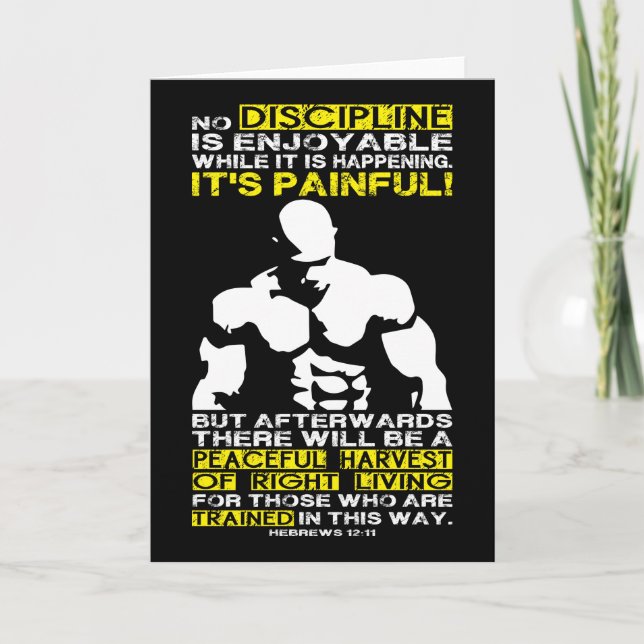 DISCIPLINE - Bodybuilding Workout Motivational Card (Front)