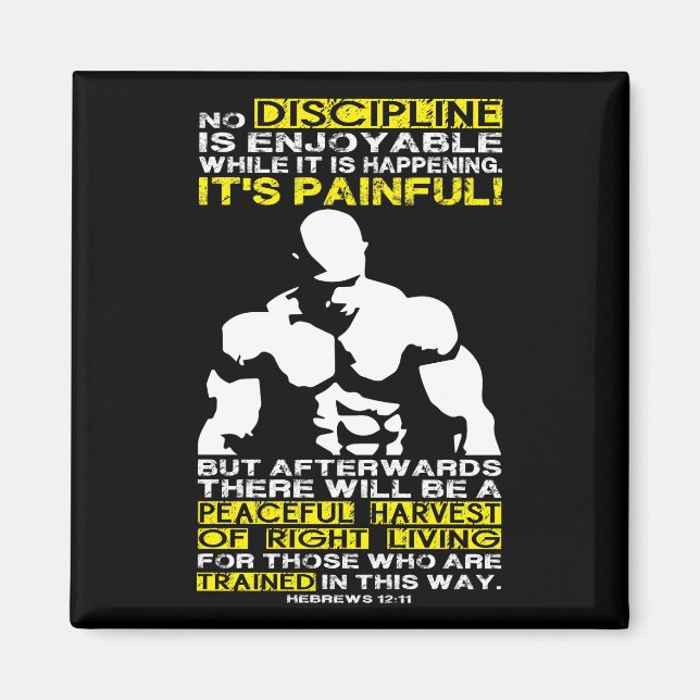 DISCIPLINE - Bodybuilding Workout Motivational Magnet (Front)