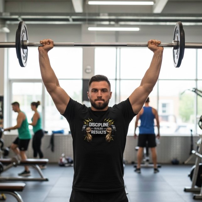 Discipline Builds Results Fitness motivation T-Shirt (Creator Uploaded)
