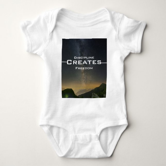 Discipline Creates Freedom Baby Bodysuit (Front)
