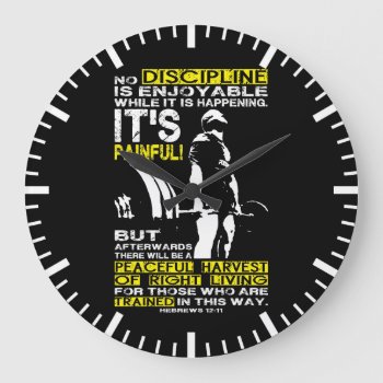 Discipline - Deadlift Workout Motivational Large Clock by physicalculture at Zazzle