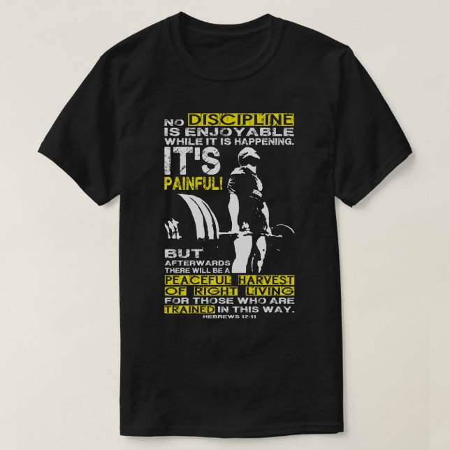 DISCIPLINE - Deadlift Workout Motivational T-Shirt (Design Front)