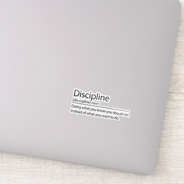 Discipline Definition, Motivational Inspirational Sticker (Detail)