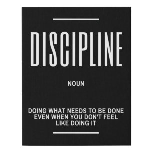 DISCIPLINE Definition Quote Faux Canvas Print