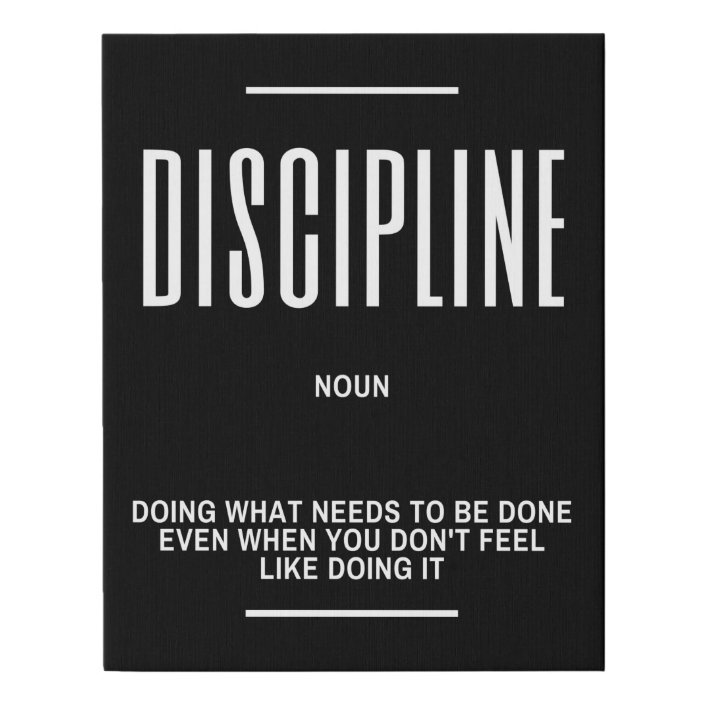 DISCIPLINE Definition Quote Faux Canvas Print | Zazzle.com