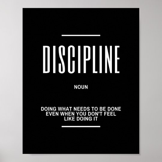 DISCIPLINE Definition Quote - Inspirational Quotes Poster | Zazzle.com