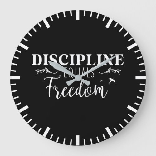 Discipline Equals Freedom _ Gym Success Hustle Large Clock