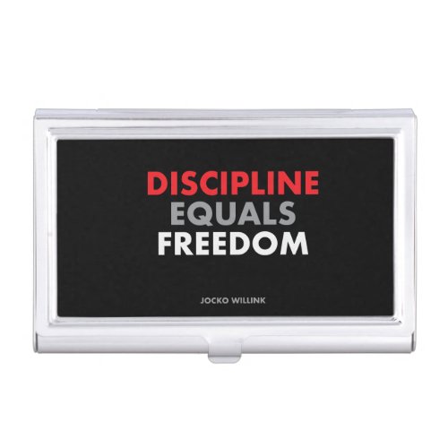 Discipline equals freedom Jocko Willinks quote Business Card Case