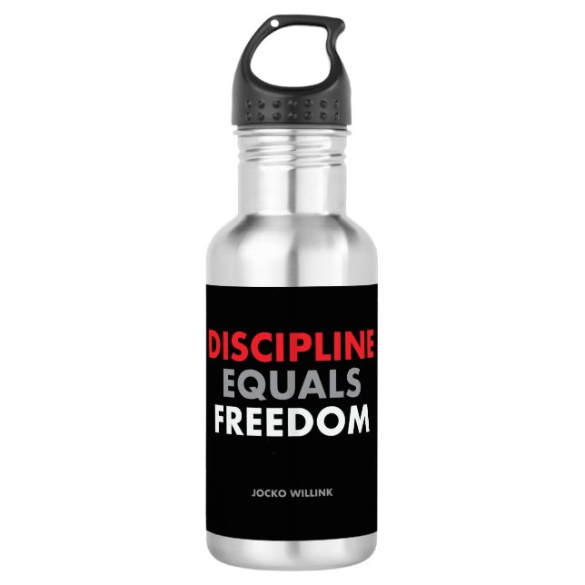 Discipline equals freedom Jocko Willink's quote Stainless Steel Water Bottle (Front)