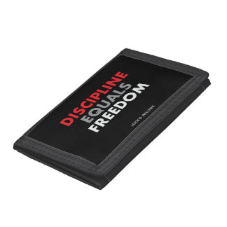 Discipline equals freedom Jocko Willink's quote Tri-fold Wallet