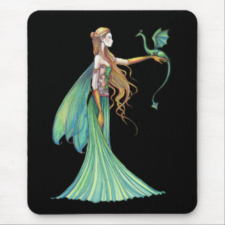 Discipline Green Fairy Dragon by Molly Harrison Mouse Pad
