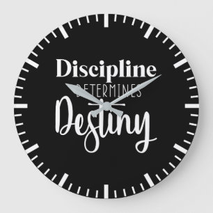 Discipline - Hustle, Gym, Success Motivational Large Clock