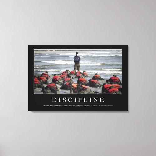 Discipline Inspirational Quote Canvas Print