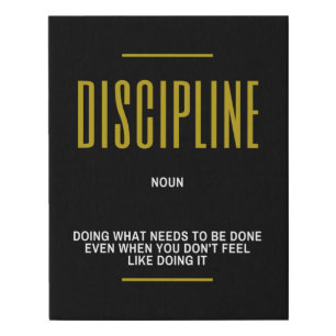 Discipline Inspirational Quote Faux Canvas Print