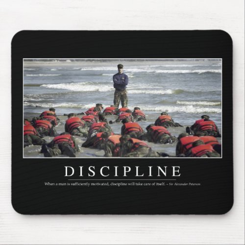 Discipline Inspirational Quote Mouse Pad