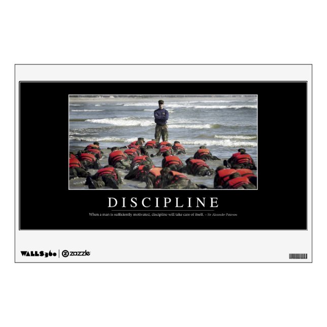 Discipline: Inspirational Quote Wall Sticker (Front)