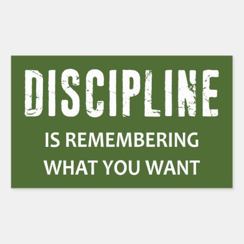 Discipline Is Remembering What You Want Rectangular Sticker