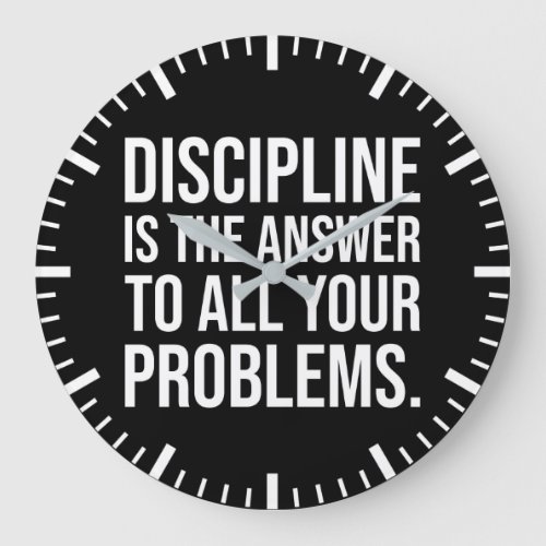 Discipline Is The Answer Gym Hustle Success Large Clock