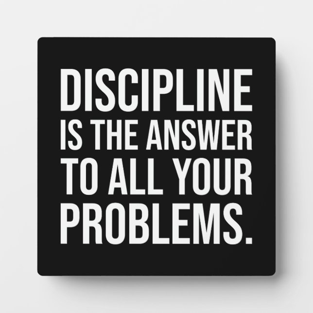 Discipline Is The Answer, Gym, Hustle, Success Plaque (Front)