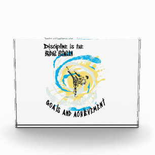 Discipline is the bridge between goals martial art acrylic award