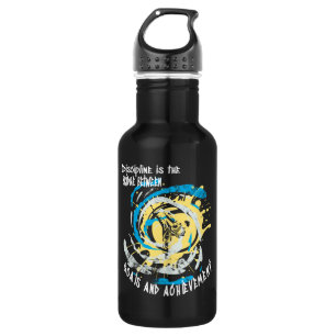 Discipline is the bridge between goals martial art stainless steel water bottle