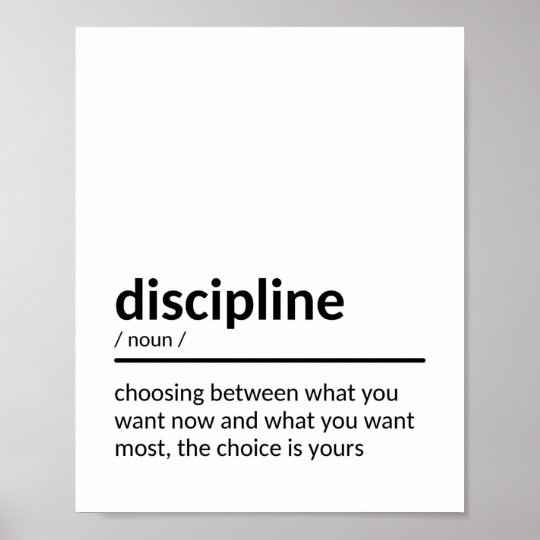 Discipline Motivational Quote Poster | Zazzle.com