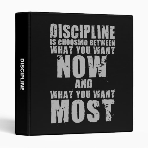 DISCIPLINE _ Motivational Words 3 Ring Binder
