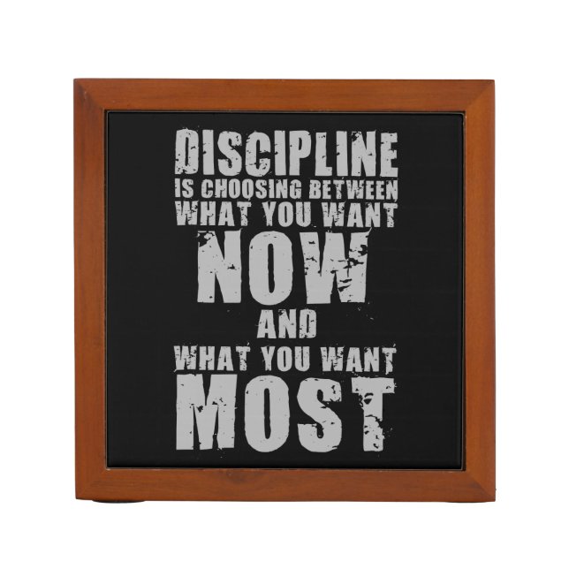 DISCIPLINE - Motivational Words Pencil/Pen Holder (Front)