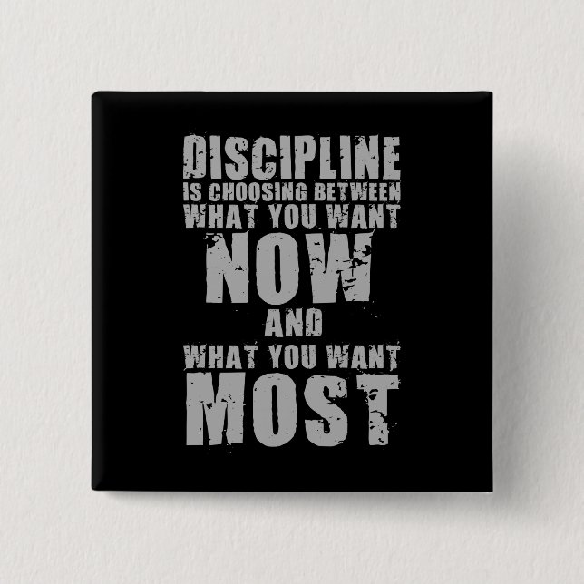 DISCIPLINE - Motivational Words Pinback Button (Front)