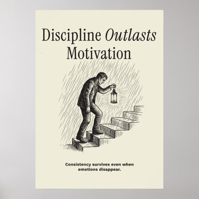Discipline Outlasts Motivation Poster (Front)