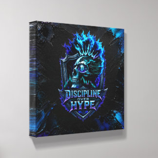 Discipline Over Hype Bitcoin Blue Brushstroke  Canvas Photo Tile