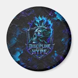 Discipline Over Hype Bitcoin Blue Brushstroke  Magnet
